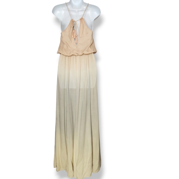 Lulu's Sweet Sunset Blush Pink Dip Dye Ombre Maxi Dress Size XS - Picture 4 of 5